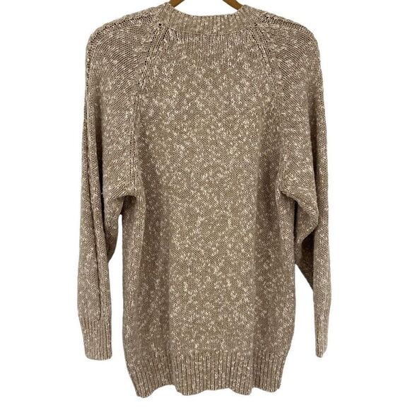 Carroll Reed Vintage Linen Cotton Blend Cardigan Grandpa Sweater Tan Medium - Picture 5 of 9